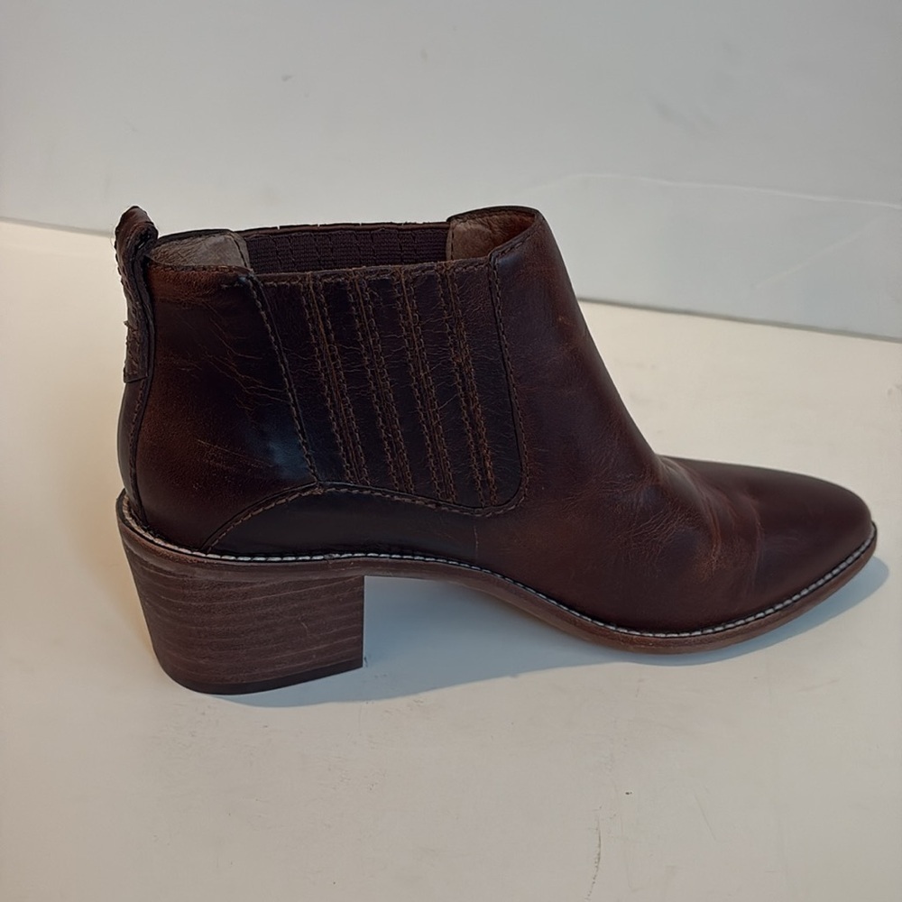 Madewell Bonham bootie ankle cowboy boots brown stacked heel size 7 - Picture 15 of 16